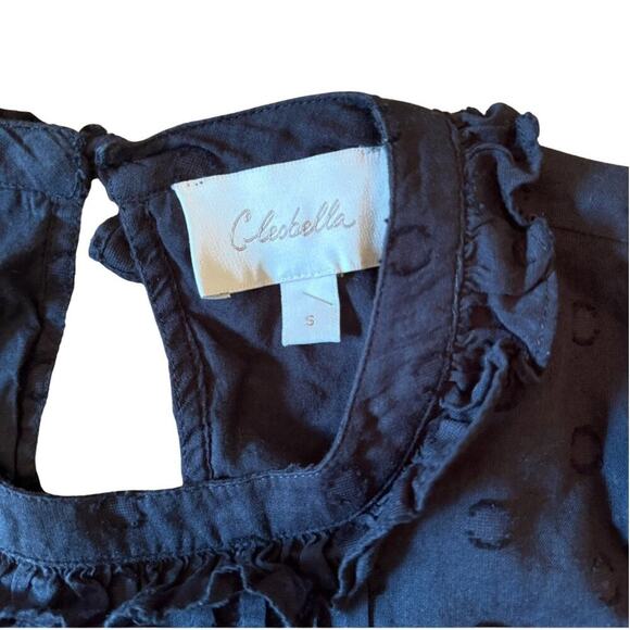 Cleobella Black Organic Cotton Ruffle Mini Dress Size Small 766F - Picture 11 of 13